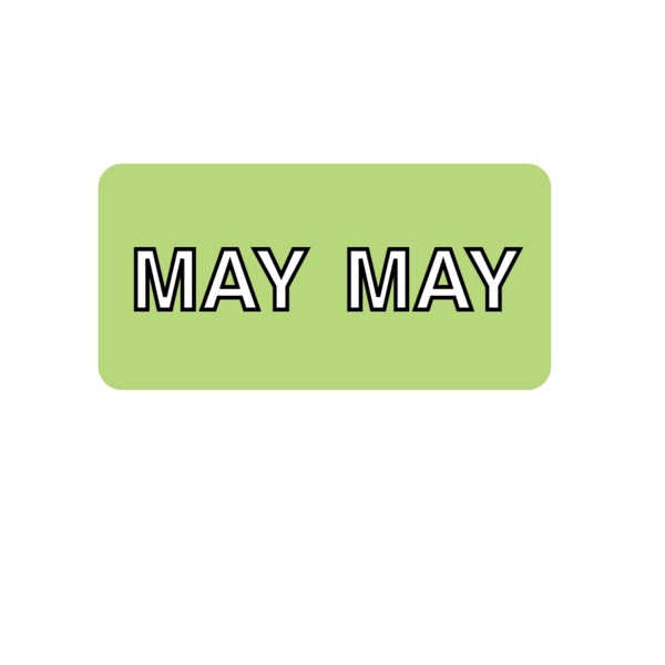 Label, Monthly Tab May 3/4" x 1-1/2" White w/Lime & Black Reverse